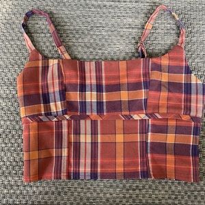 Urban Outfitters plaid cropped top size M